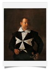 Postkarte: Porträt des Fra Antonio Martelli in der Kleidung eines Malteserritters