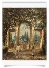 postcard: Velázquez - View of the Gardens of the Villa Medici in Rom