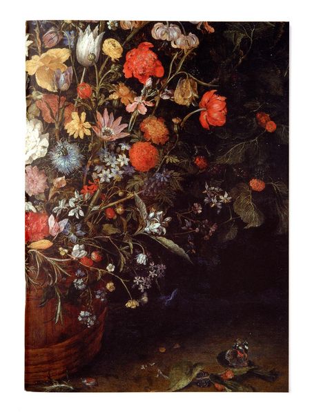 Notebook: Flowers in a Wooden Vessel