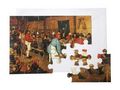Postkartenpuzzle: Bruegel - Bauernhochzeit Thumbnail 1