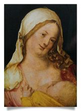 Postkarte: Maria mit dem Kind mit der Birnenschnitte