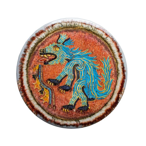 magnet: Feather shield with coyote