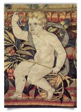 postcard: Tapestry - Vertumnus approaches Pomona as Vintner (detail)