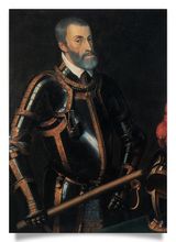 Postkarte: Kaiser Karl V. im Harnisch