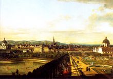 greeting card: Vienna, viewed from the Belvedere Palace
