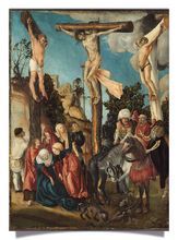 Greeting Card: Christ carrying the Cross und Child playing with a toy windmill