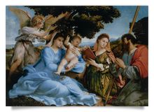 Postkarte: Maria mit Kind und Heiligen