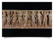 postcard: Sarcophagus of the Muses
