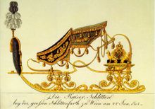 Postkarte: Kaiserliche Schlittenfahrt am 7. Februar 1765