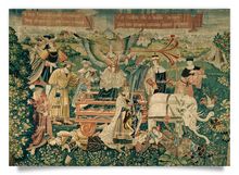 postcard: Tapestry - Hercules kills the Lernean Hydra (detail)