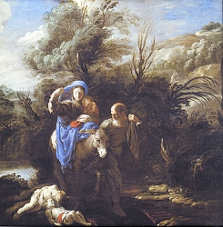 Greeting Card: The flight into Egypt - Detail