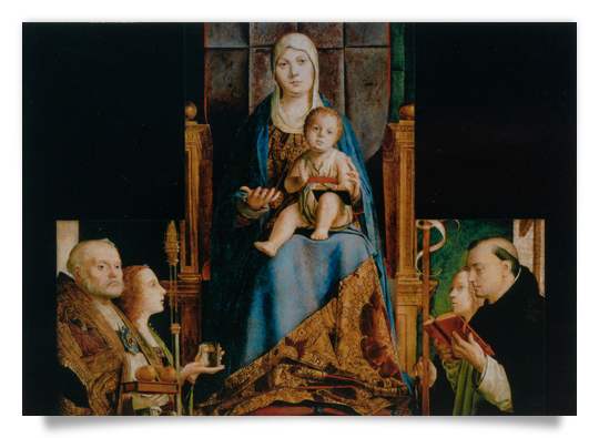 Postkarte: Maria mit dem Kind und Heiligen