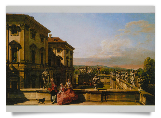 Postkarte: Sommerpalais Liechtenstein, Seitenfront