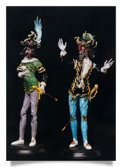 Postkarte: Figuren der Commedia dell&#039; Arte