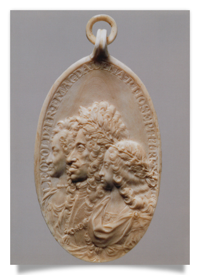 Postcard: Medallion showing Emperor Leopold I his Wife and Son Joseph