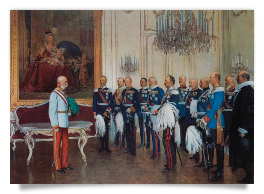 Postcard: German Princes visiting the Emperor Franz Joseph