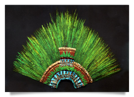 Postkarte: Quetzalfeder-Kopfschmuck
