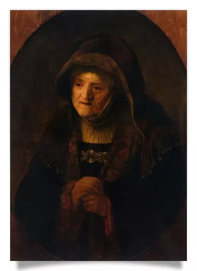 Postkarte: Rembrandt - Prophetin Hanna (Die Mutter des Künstlers)