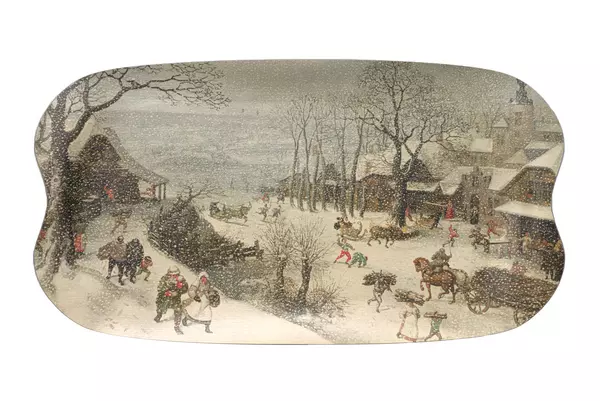 Tablett: van Valckenborch - Winterlandschaft
