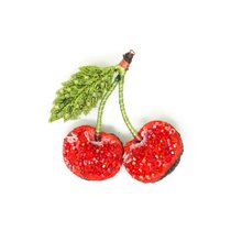 Brosche: Kirsche