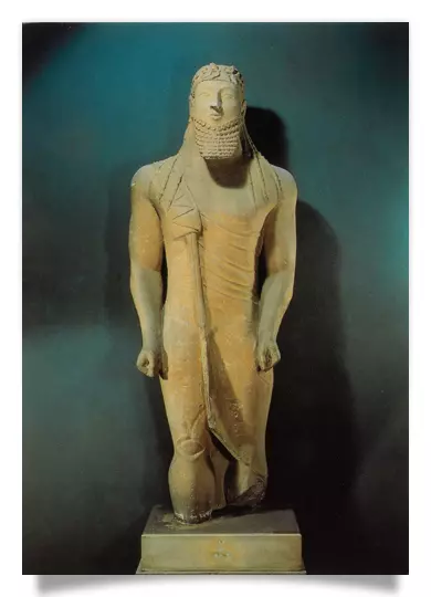 Postcard: Votive Statue of a Priest
