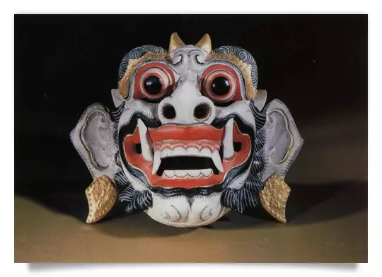 Postkarte: Maske (Rangda)