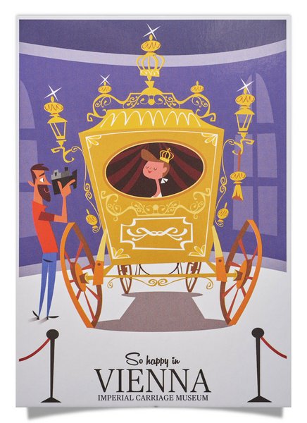 Postcard: So happy in Vienna...Imperial Carriage Museum