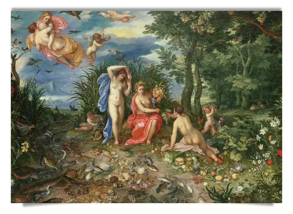Postkarte: Ceres und die vier Elemente