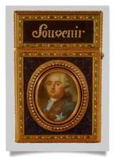 Postcard: Carnet de bal with miniature of Louis XVI