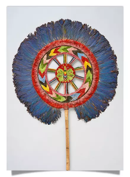 Postcard: Insignia or fan