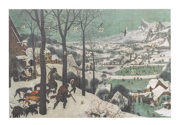 Notecard / Advent Calendar: Bruegel - Hunters in the Snow
