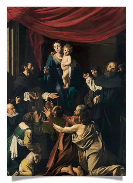 Postkarte: Rosenkranzmadonna