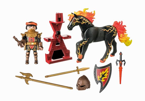 Playmobil: Feuerritter mit Pferd