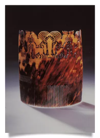 Postcard: Ornamental comb, turtle shell