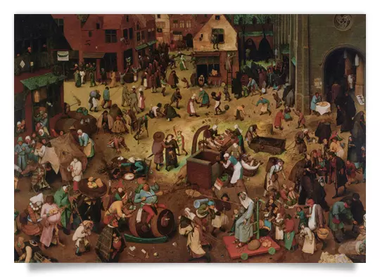 Postcard: Fight between Carnival and Lent