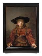 Postcard: Rembrandt - Girl in a picture frame