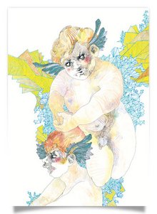 Postkarte: Putti/Himmel