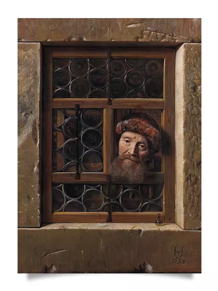 Postcard: Hoogstraten - Old Man at the window