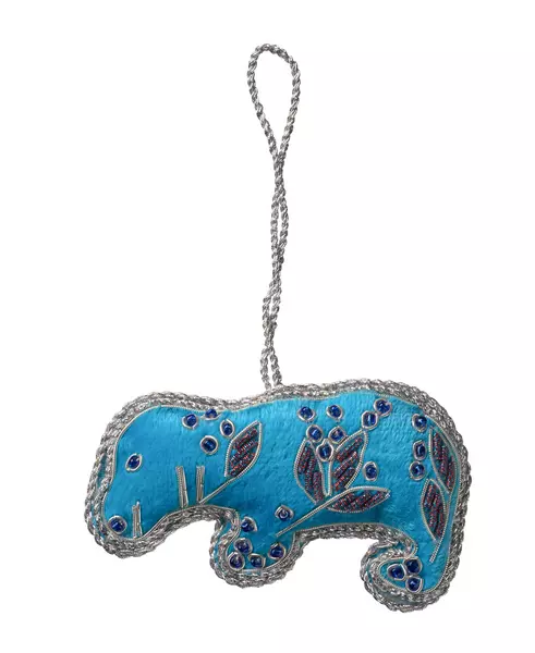 Fabric Pendant: Hippo