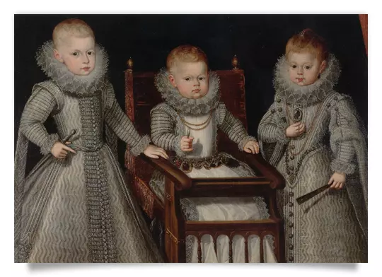 Postcard: Infants Ferdinand, Alfonso and Margaret