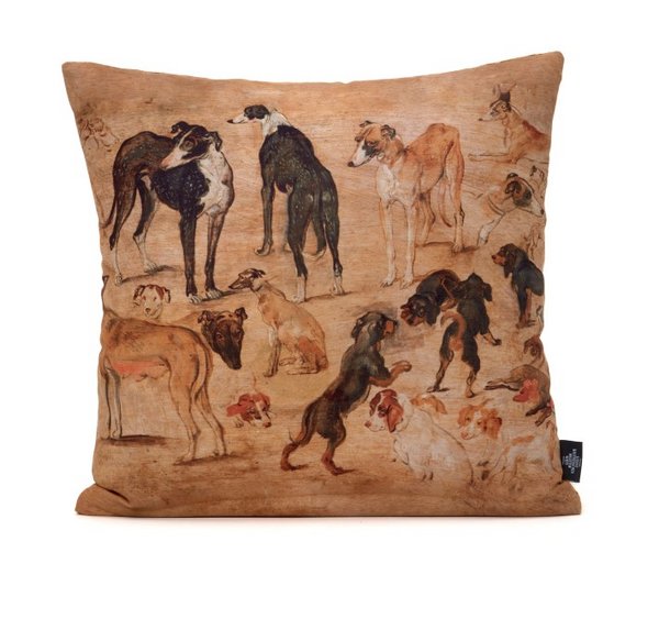 Cushion: Brueghel - Animal Studies Dogs