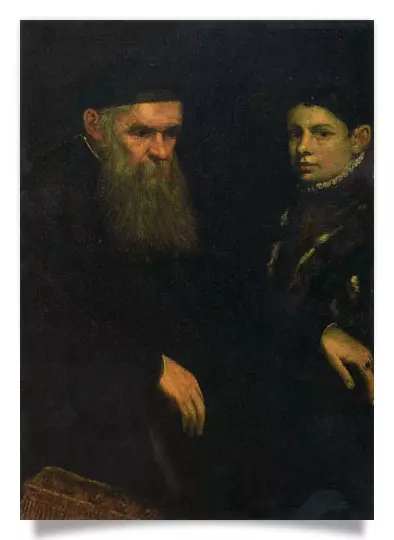Postcard: Old Man and Boy