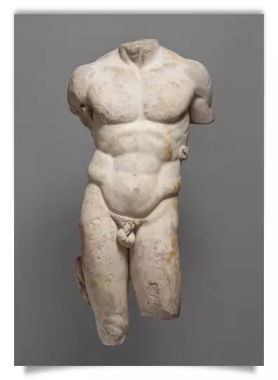 Postkarte: Torso des Doryphoros