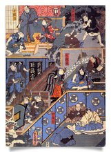 Postcard: Toyokuni: Chûshingura 4. - 7. Akt