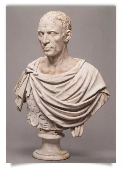 Postkarte: Portraitkopf des C. Julius Caesar