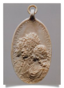 Postcard: Medallion showing Emperor Leopold I his Wife and Son Joseph