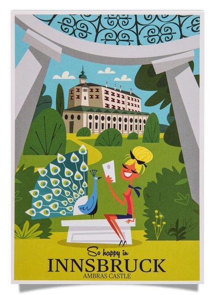 Postkarte: So happy in Innsbruck...Schloss Ambras