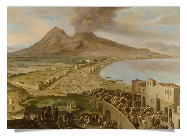 Postkarte: Vesuvausbruch des Jahres 1631