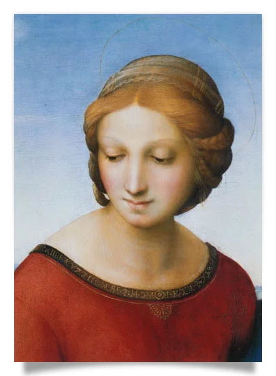 Postkarte: Madonna im Grünen