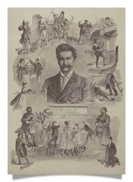 Postcard: Johann Strauss Operettas